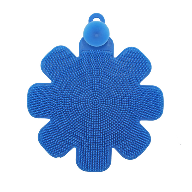 Venta caliente Tazón de limpieza Lavado Forma de flor Silicona Cepillo de limpieza de cocina