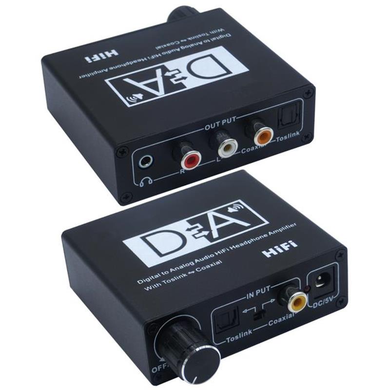 Amplificador de auriculares de alta fidelidad de audio digital a analógico con audio coaxial Toslink
