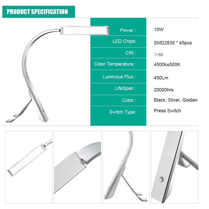 Lámparas de lectura de escritorio flexibles LED lámparas de contacto para el cuidado de los ojos smd835 LED al lado de la computadora portátil