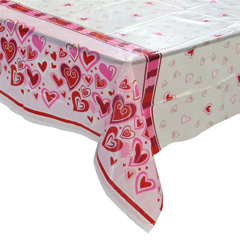Día de San Valentín fiesta de plástico mantel