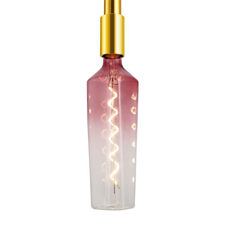 Bombilla de botella de whisky blanca respetuosa con el medio ambiente y ahorro de energía led espiral de moda bombilla de iluminación decorativa de filarmento suave
