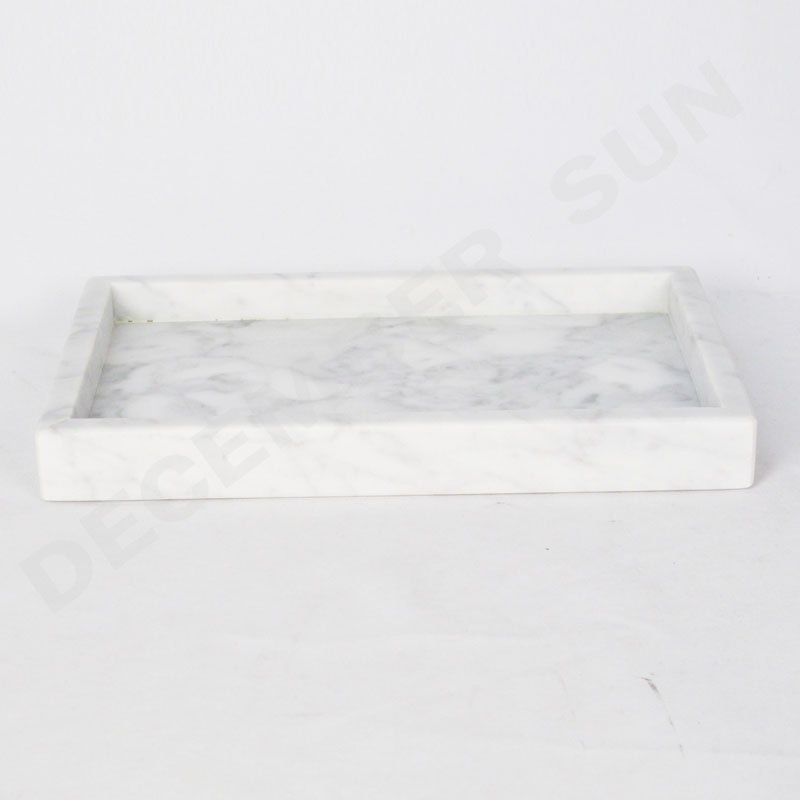 Juego de bandejas de mármol blanco hecho a mano