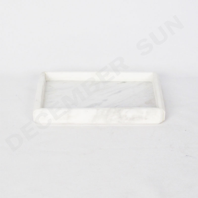 Juego de bandejas de mármol blanco hecho a mano