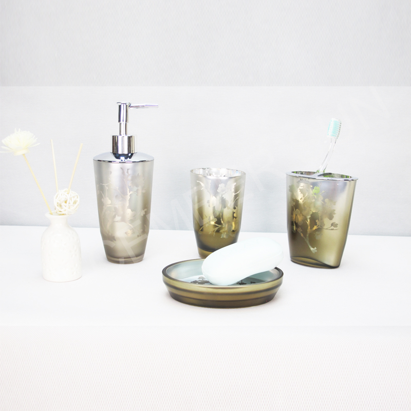 Set de accesorios de baño de vidrio de 4 piezas