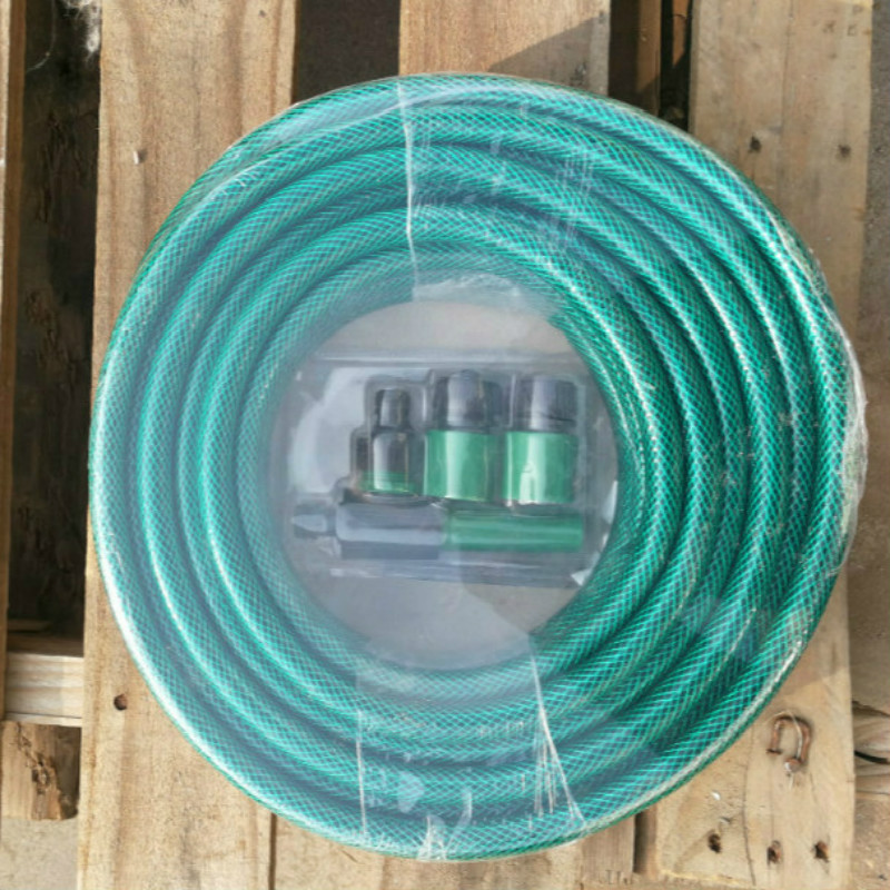Manguera de agua de jardín de plástico PVC reforzada con fibra flexible trenzada de todo color