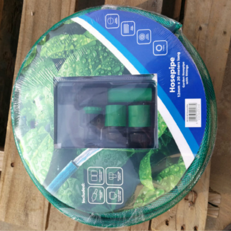 Manguera de agua de jardín de plástico PVC reforzada con fibra flexible trenzada de todo color