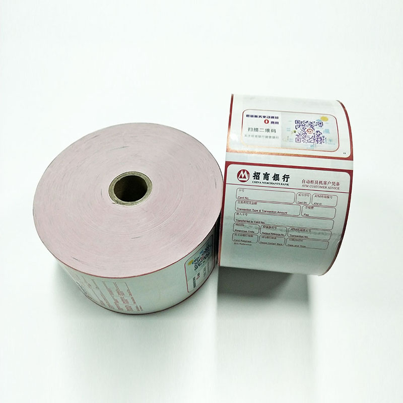 Rollo de papel térmico impreso de 80 mm de ancho para cajero automático