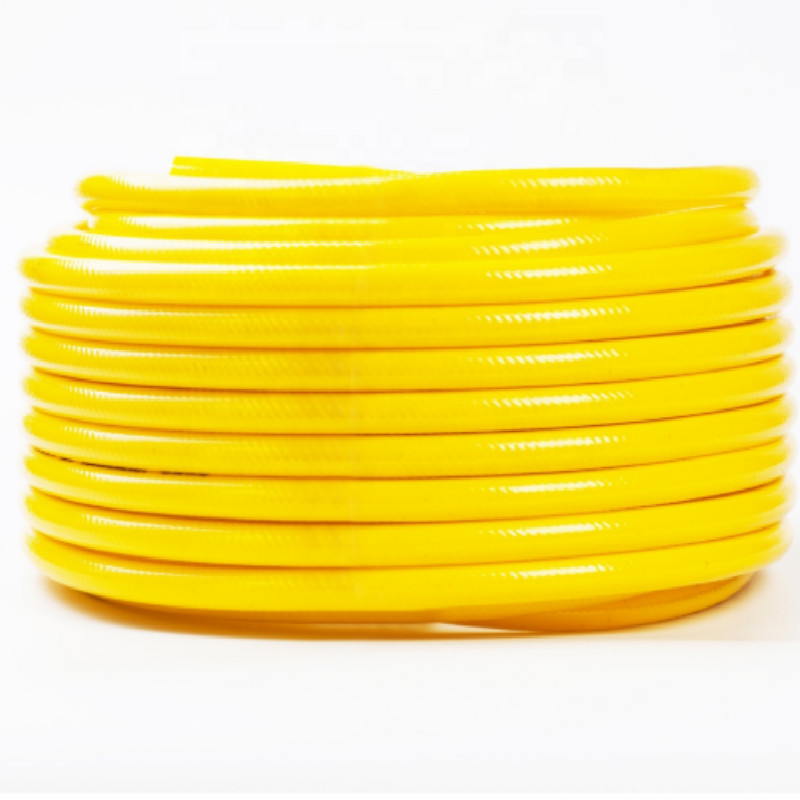 El color amarillo trenzado de pvc refuerza la manguera de agua de jardín de pvc de plástico de la fábrica china