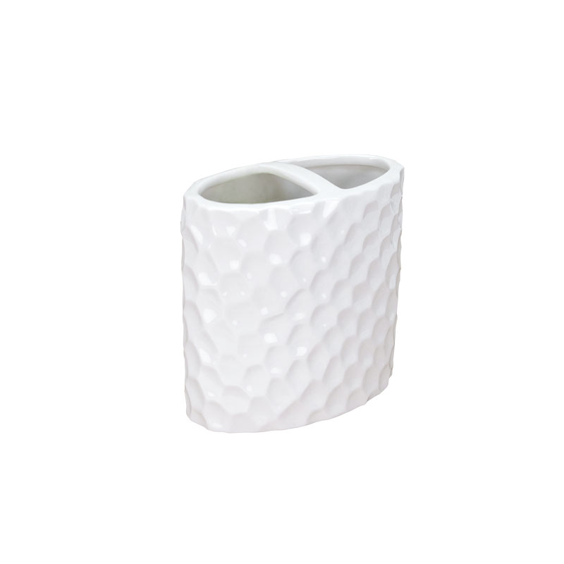 Set de accesorios de baño de cerámica blanca con corte facial