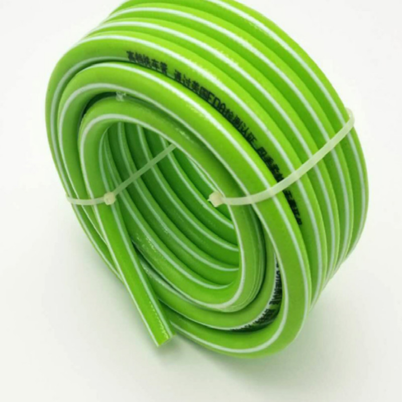 Manguera de agua de jardín de pvc de plástico reforzado trenzado de fibra flexible de colores