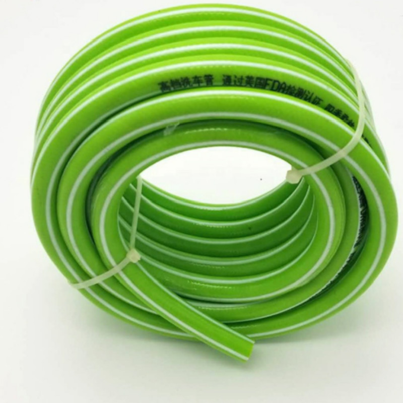 Manguera de agua de jardín de pvc de plástico reforzado trenzado de fibra flexible de colores