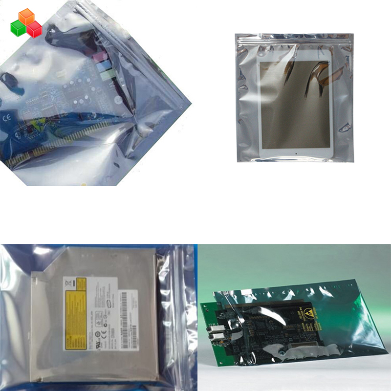 Embalajes de productos electrónicos con protección contra el agua de alta calidad pueden sellar la cremallera de plástico polietileno contra bolsas de plástico electrostático
