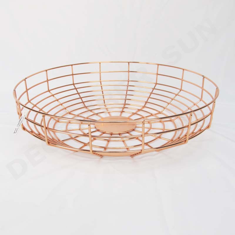 Cesta de fruta redonda de metal