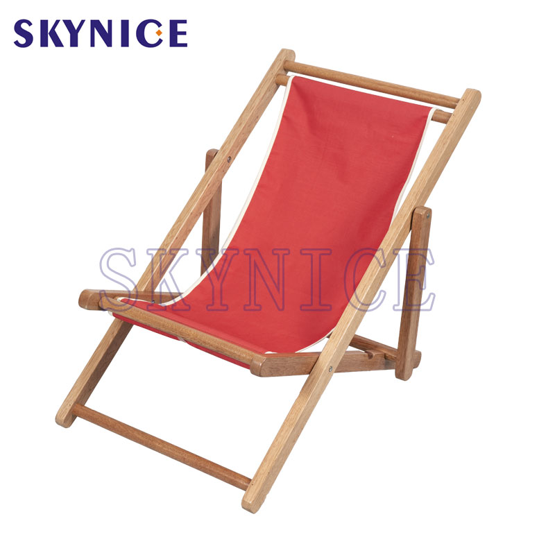 Silla de playa honda de madera simple para niños