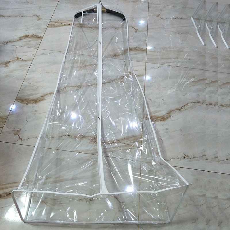 SGW06 Bolsa de ropa de vestido de novia de PVC transparente largo vestido de novia