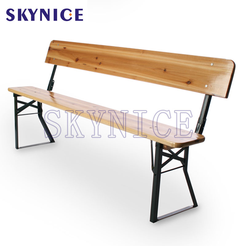 Mesa de cerveza plegable de madera para jardín con banco