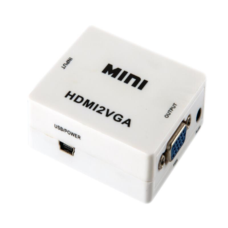 Mini tamaño HDMI a VGA + Audio Converter 1080P