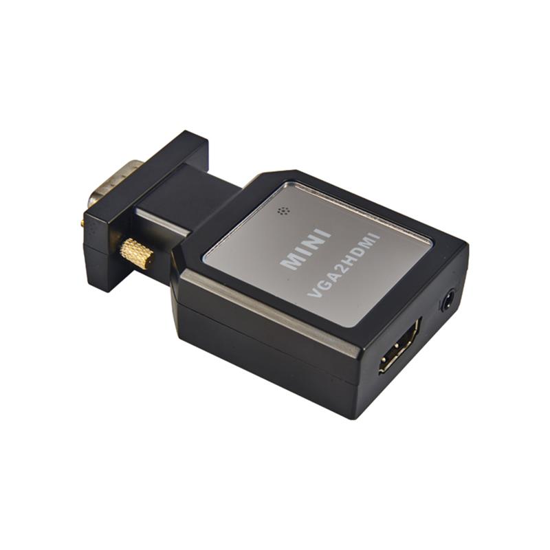 Caja de metal MINI Size VGA + 3.5mm Audio TO HDMI Converter