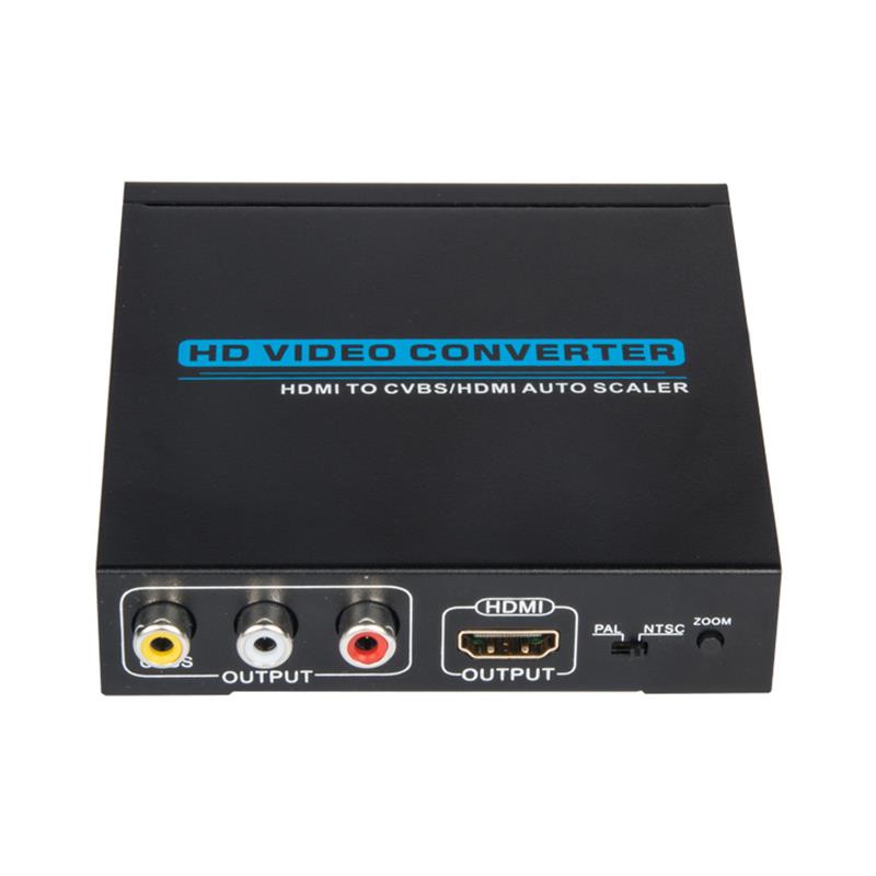 CONVERTIDOR HDMI A CVBS / AV + HDMI Auto Scaler 1080P