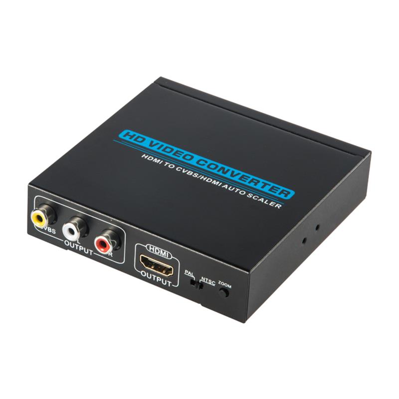 CONVERTIDOR HDMI A CVBS / AV + HDMI Auto Scaler 1080P