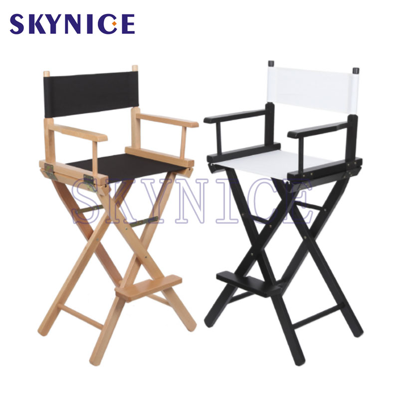 Silla de director plegable de madera personalizada de fábrica con reposabrazos