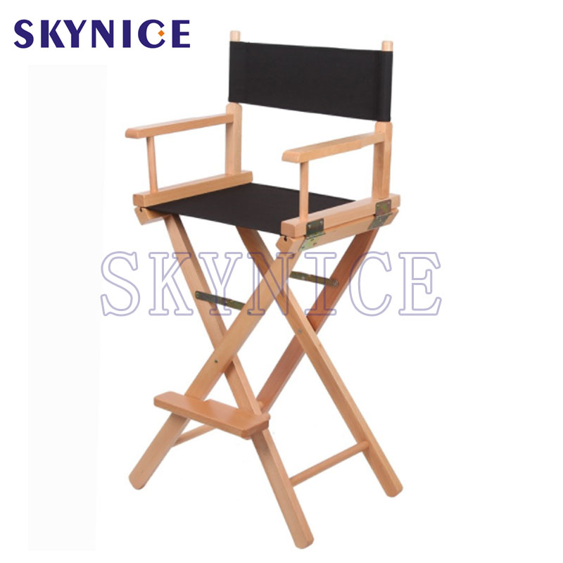 Asiento portátil de madera con reposabrazos plegable