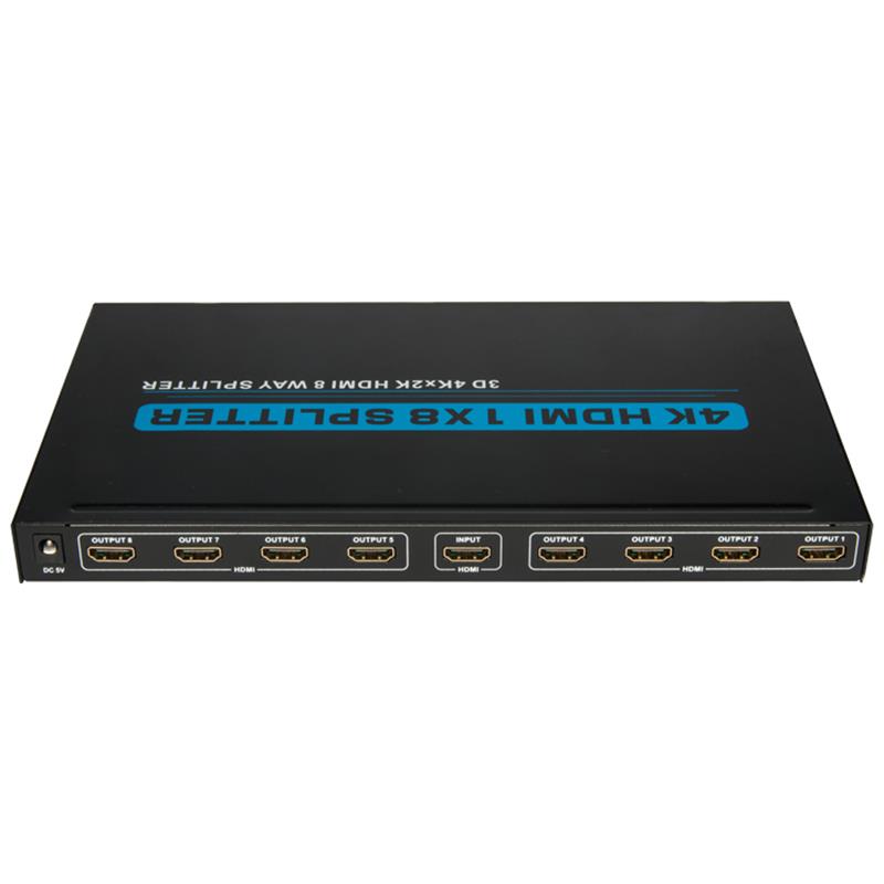 4K 8 puertos HDMI 1x8 Splitter Soporte 3D Ultra HD 4Kx2K / 30Hz