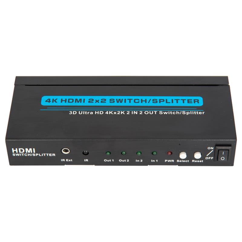 4K / 30Hz HDMI 2x2 Switcher / Splitter Soporte 3D Ultra HD 4Kx2K / 30Hz