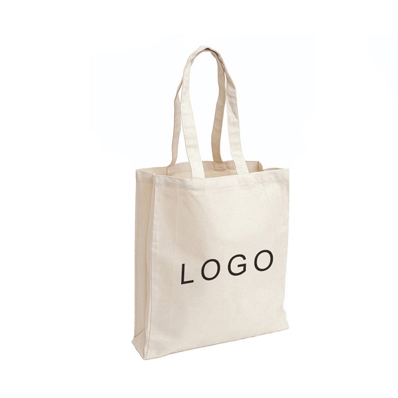 SG61 Bolso de mano de lona de algodón calicó orgánico impreso Bolsas de libros Logotipo personalizado Bolsas promocionales con logotipo