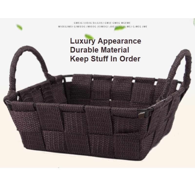 Cesta de tela de polipropileno tejida a mano.