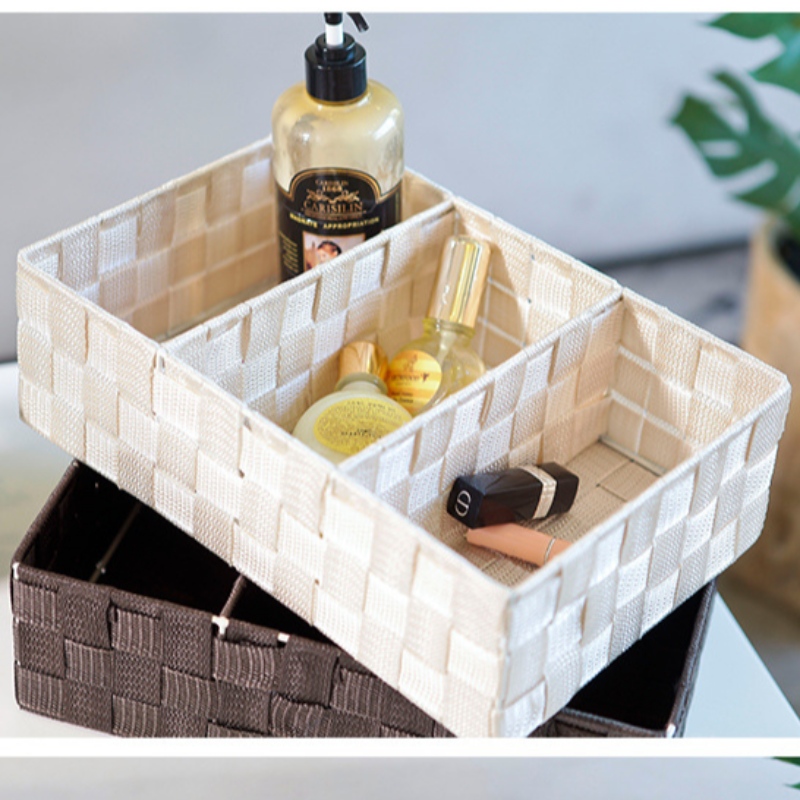 -Canasta de tela de polipropileno tejida a mano