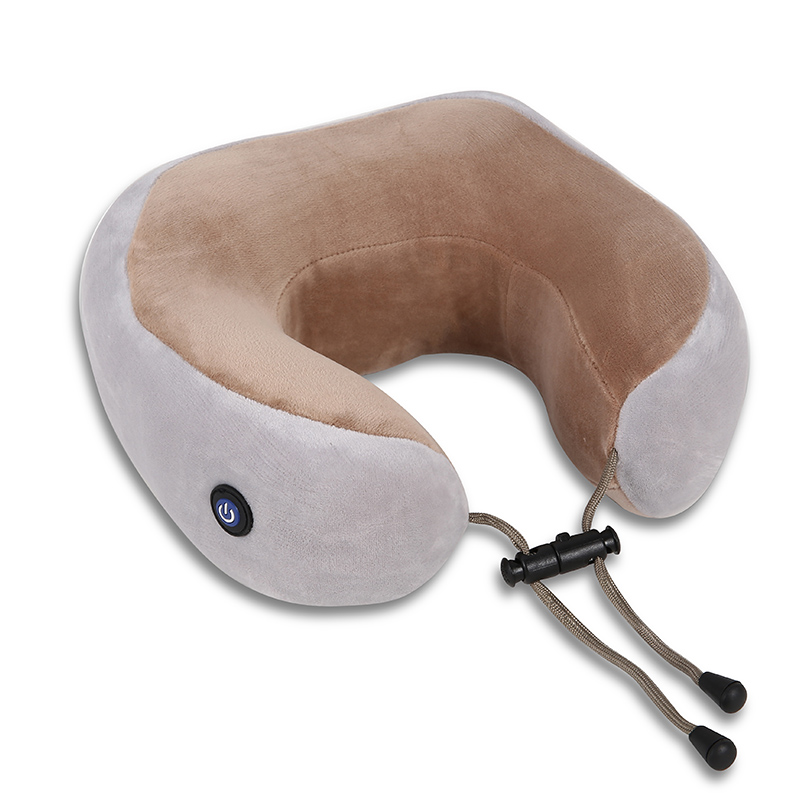 AA Batería Almohada de masaje en forma de U Espuma de memoria Cuello Almohada de masaje de viaje Masajeador de cuello