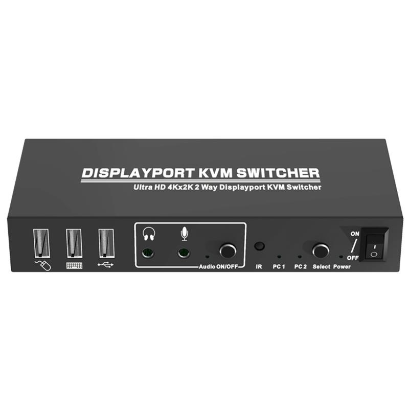 Displayport KVM 2x1 Switcher Soporte 3D Ultra HD 4Kx2K @ 60Hz