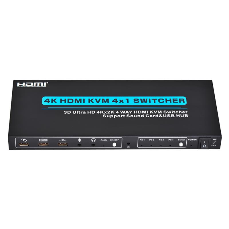 V1.4 Intercambiador HDMI KVM - 4x1 de apoyo 3D hiperresolución 4kx2k / 30hz