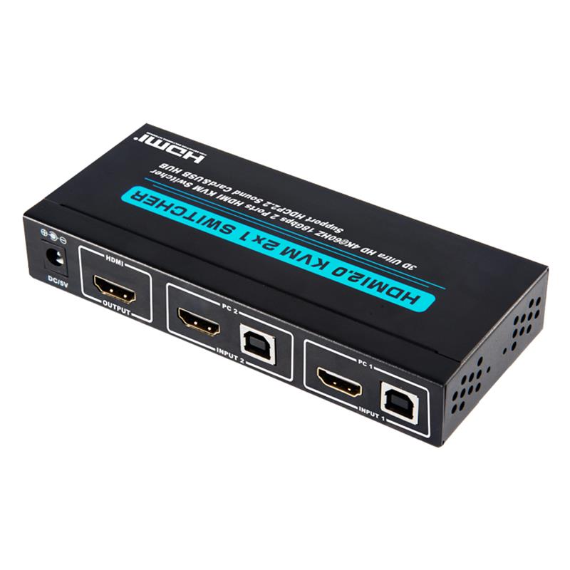 V2.0 HDMI KVM 2x1 Switcher Soporte 3D Ultra HD 4Kx2K / 60Hz