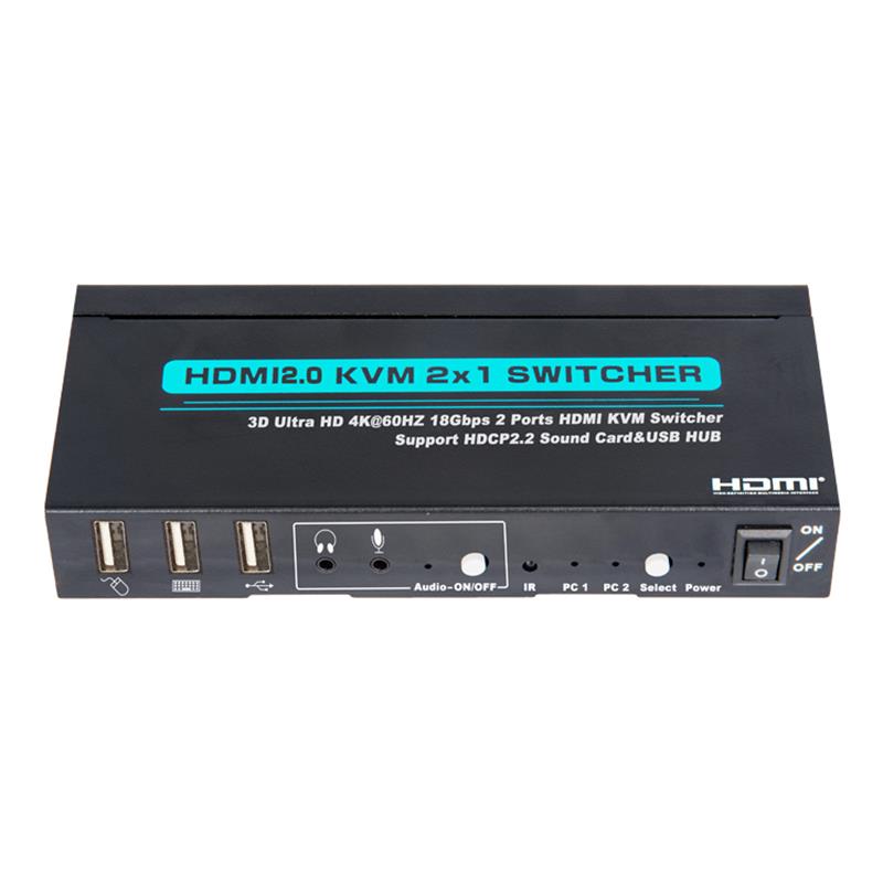 V2.0 HDMI KVM 2x1 Switcher Soporte 3D Ultra HD 4Kx2K / 60Hz