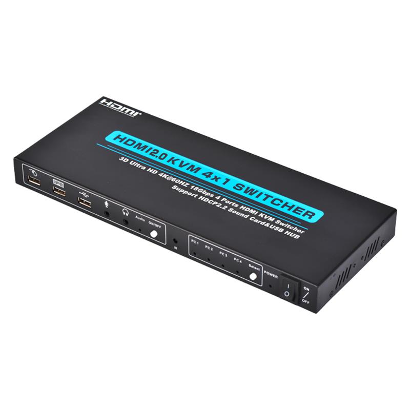 V2.0 HDMI KVM 4x1 Switcher Soporte 3D Ultra HD 4Kx2K / 60Hz