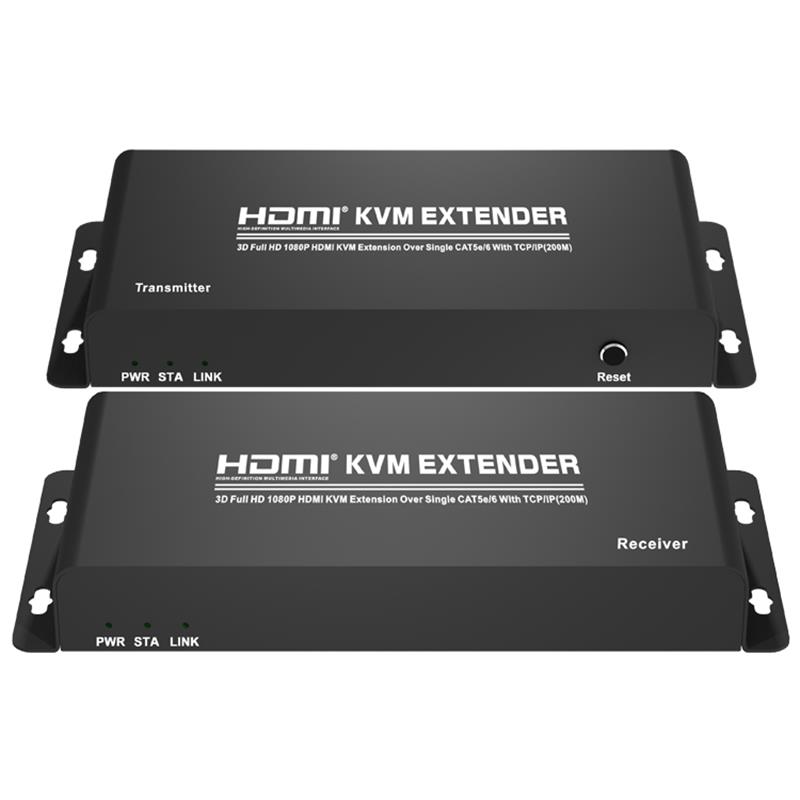 Extensor HDMI KVM 200m sobre un solo CAT5e / 6 con soporte TCP / IP Full HD 1080P