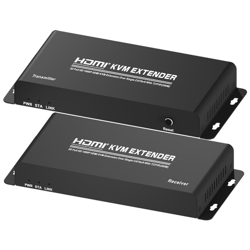 Extensor HDMI KVM 200m sobre un solo CAT5e / 6 con soporte TCP / IP Full HD 1080P