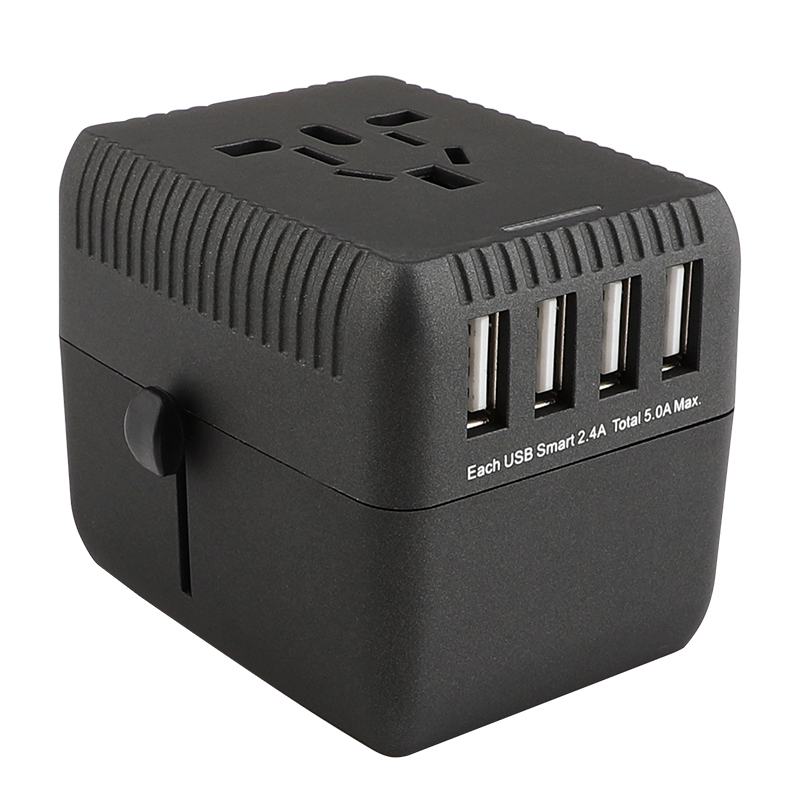 UNIVERSAL TRAVEL Adapter, International Electric Power Adapter, Global enchufe with four USB Ports, High - level 5a Square charger, Integrated Interface for Mobile Notebook Computer for America, Britain, Australia, Europe, Asia
