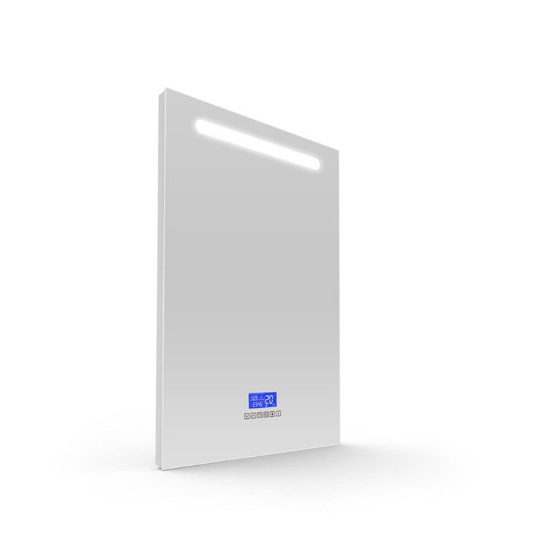 Pared vertical LED baño espejo inteligente con altavoz Bluetooth función de temperatura del reloj