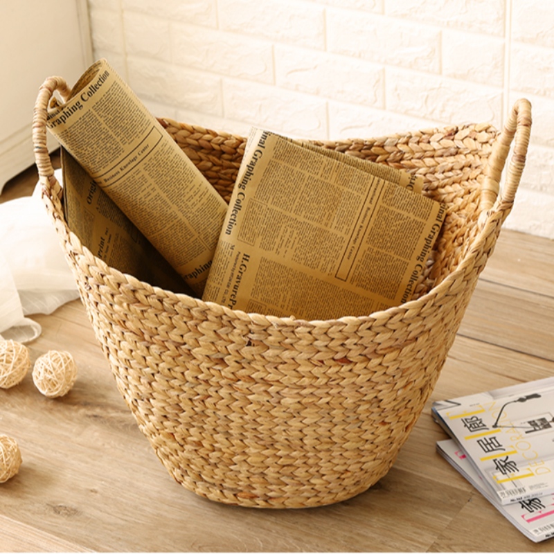 Conjunto de 3 cestas de jacinto de agua para decoración del hogar