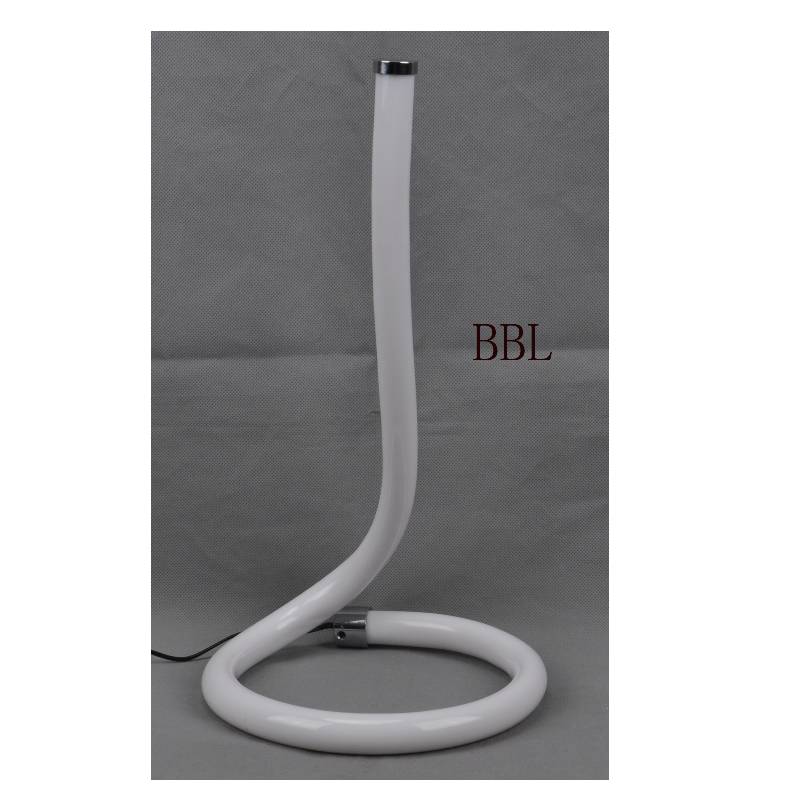 Lámpara de mesa LED con tubo de acrílico y sin sombra.