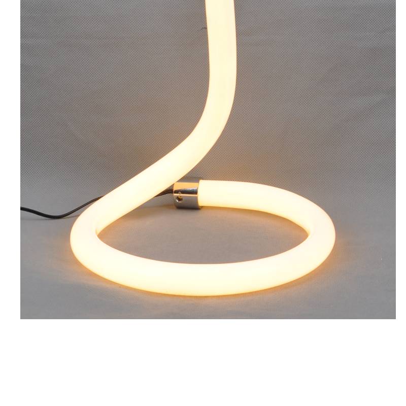 Lámpara de mesa LED con tubo de acrílico y sin sombra.