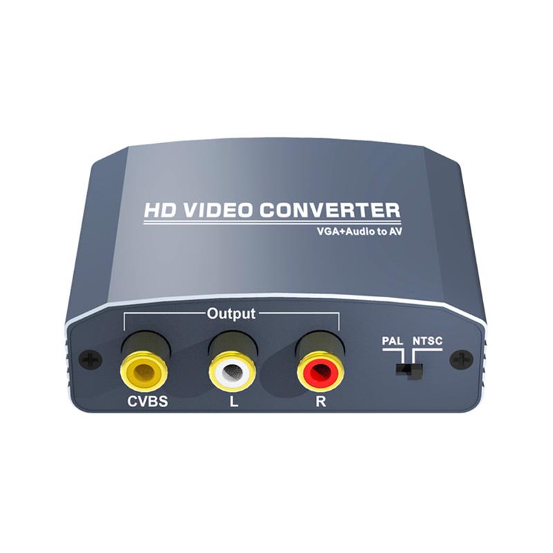Convertidor VGA + Audio estéreo a AV Soporte 1080P