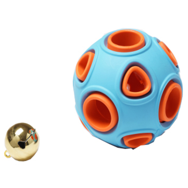 Pelota de goma Populer con pequeña campana de luz juguete para masticar perro mascota juguete para divertirse