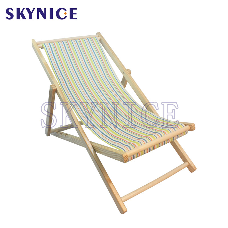 Tumbona de playa plegable de madera