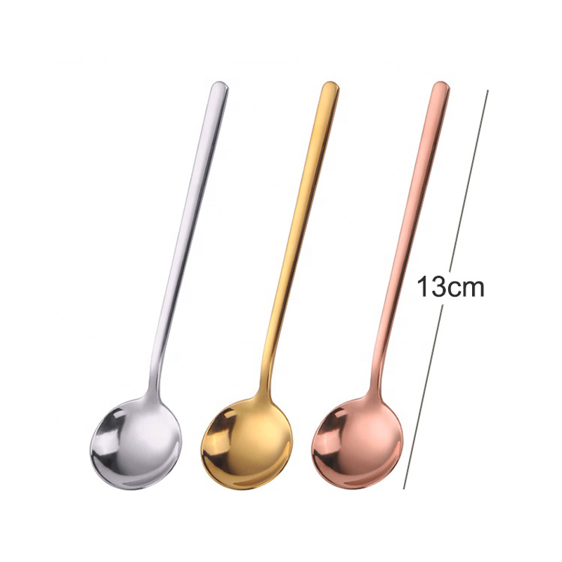 Venta caliente de acero inoxidable pequeña cuchara de helado de oro té cuchara de café