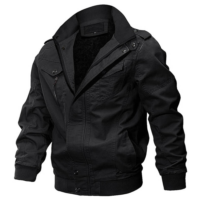 Chaqueta de piloto gruesa, chaqueta de hombre, bombardero, lana, chaqueta de invierno, calefacción.