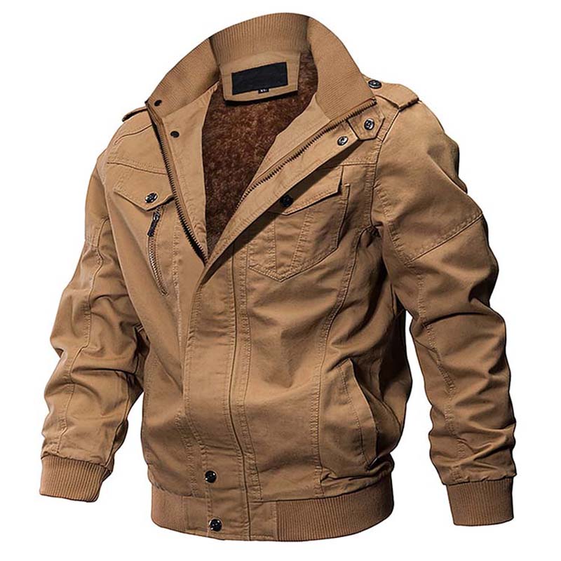 Chaqueta de piloto gruesa, chaqueta de hombre, bombardero, lana, chaqueta de invierno, calefacción.